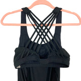 Icyzoone Black Built in Bra Strappy Back Tank- Size M