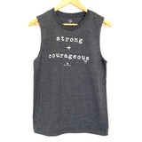Bell & May Grey ”Strong + Courageous” Workout Tank- Size S