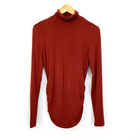 Just Fabulous Ruched Sides Long Sleeve Turtleneck Top- Size XS