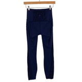 Lululemon Navy Lace Mesh Detail Leggings- Size 4 (Inseam 25.5”)