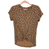 Abercrombie & Fitch Mocha Animal Print Front Knot Tee- Size M (sold out online)
