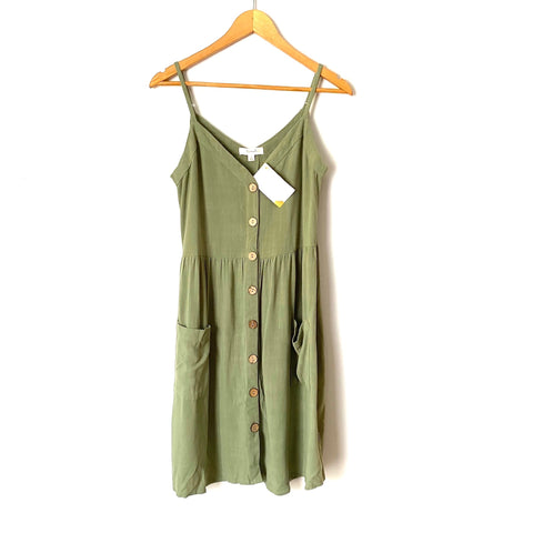 Beccal Green “Sweet Sound” Button Down Dress- Size S