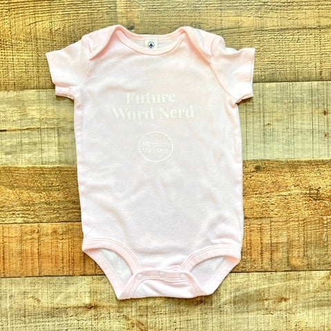 Delta Ringspun Light Pink Future Word Nerd Onesie- Size 12M