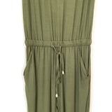 Pink Lily Olive Drawstring Jumpsuit- Size S