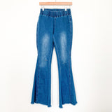 No Brand Distressed Flare Pull On Jeans- Size Small (Inseam 32.5")