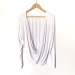 No Brand White Cross Front Long Sleeve Top- Size M