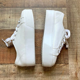 Steve Madden White Perforated Platform Sneakers- Size 7.5