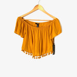 Forever 21 Mustard Off The Shoulder Crop Top NWT- Size S