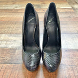 Brian Atwood Iridescent Snakeskin Leather Heels- Size 6