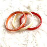 No Brand Set of Three Pinks and White Bangles