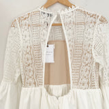 Endless Rose Flare Sleeve White Lace Mini Dress NWT- Size S