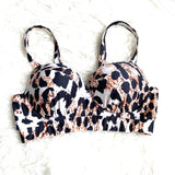 Chicsoul Animal Print Bikini Top- Size XL (TOP ONLY)