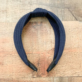 No Brand Navy Ribbed Topknot Headband