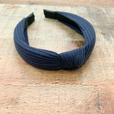 No Brand Navy Ribbed Topknot Headband