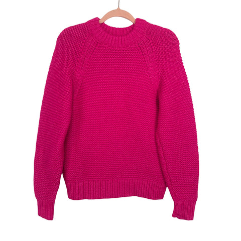 Lou & Grey Hot Pink Open Knit Sweater- Size XXS