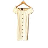 NOBO Cream Faux Button Up Dress- Size S