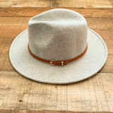No Brand Grey Wool Blend Belted Hat