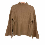 Mudpie Camel Cable Knit Bell Sleeve Sweater NWT- Size M