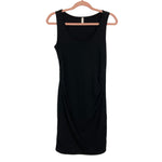 Pink Blush Black Ribbed Ruched Tank Maternity Dress- Size S