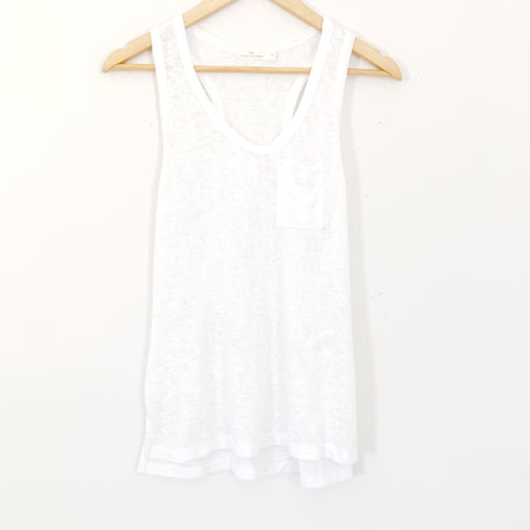 Michelle by Comune White Thin Pocket Tank- Size S