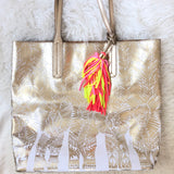 Lilly Pulitzer REVERSIBLE Elephant Tote with Neon Tassel