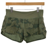 Lululemon Green Camo Print Speed Shorts- Size 4