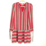 LOFT Red Stripe Drop Waist Dress- Size L
