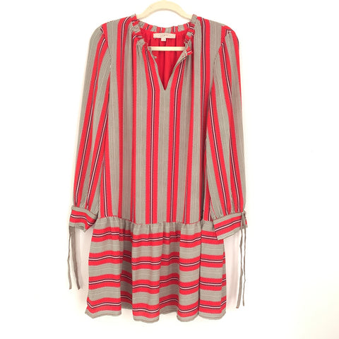LOFT Red Stripe Drop Waist Dress- Size L – The Saved Collection