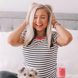Nine West Black and White Striped Tee- Size XS