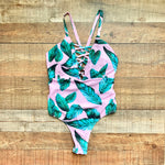 Unibelle Pink Palm Print Padded One Piece- Size XL