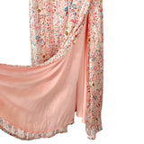 Buddy Love Pink Metallic Floral Deep V Neck and Front Slit Dress NWT- Size S