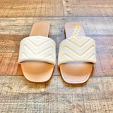 Ccocci White Faux Leather Slides- Size 8 (LIKE NEW)