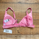 Dippin Daisys Pink Ribbed Velted Padded Bikini Top NWT- Size XS