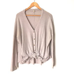 Wishlist Waffle Knit Long Sleeve Knot Front Top- Size S/M