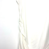 All Worthy White Long Tank with Ruched Sides- Size L