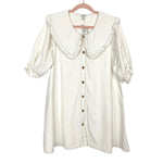 River Island Cream Button Up Oversized Collar Dress NWT- Size 4