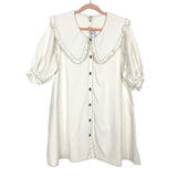 River Island Cream Button Up Oversized Collar Dress NWT- Size 4