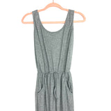 Missguided Grey Ribbed Tie Waist Sleeveless Jumpsuit NWT- Size 2