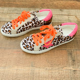 Nature Breeze Animal Print Pink Star Orange Lace Sneakers- Size 7