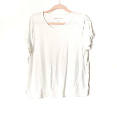 American Eagle White Short Sleeve Top- Size L