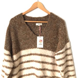 Entro Brown and White Striped Sweater NWT- Size S