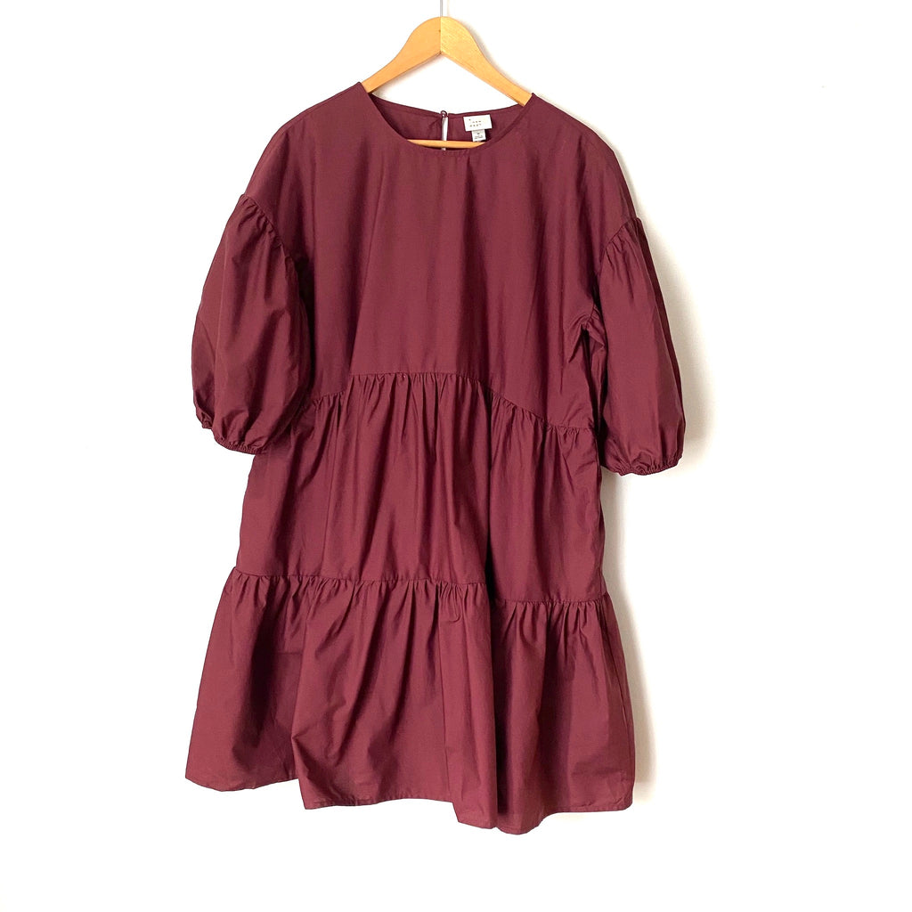 a new day burgundy dress Women's Heavy Satin Mini Dress