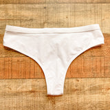 Gym Groupie White Bikini Bottoms with Buckle NWOT- Size ~M (we have matching top, see nots)