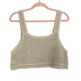No Brand Beige/Black Crochet Cropped Tank- Size ~S (see notes)