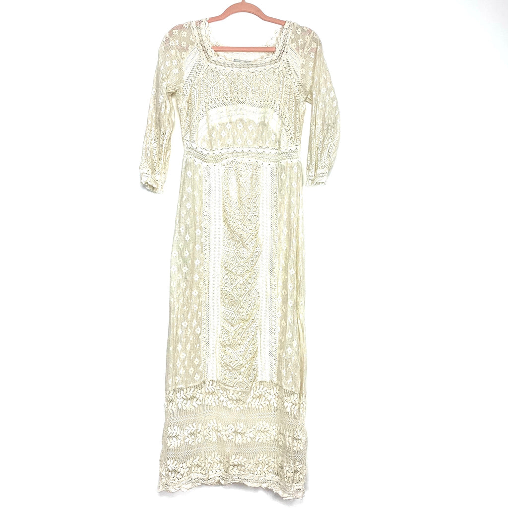 white christmas dresses Zara Cream Sheer Crochet Dress- Size L (see notes) The Saved Collection white christmas dresses Zara Cream Sheer Crochet Dress- Size L (see notes) The Saved Collection