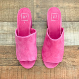 Gap Pink Suede Like Block Mules- Size 8 (See Notes)