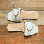 Ccocci White Buckle Slide On Sandals- Size 6.5