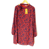 Andree by Unit Deep Red and Navy Animal Print NWT- Size L