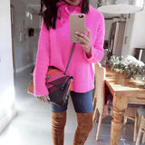 Lou & Grey Bright Pink Turtleneck Sweater- Size XS