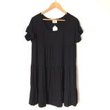 Bibi Black Tiered Jersey Knit Dress NWT-Size S